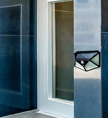 BRITSPEAR 1000Lm Automatic On/Off Waterproof Solar LED Light with Motion Sensor, Deck Garage DC Lamp_Warm White (Pack of 3,1800 Milliamp Hours)(Plastic) 