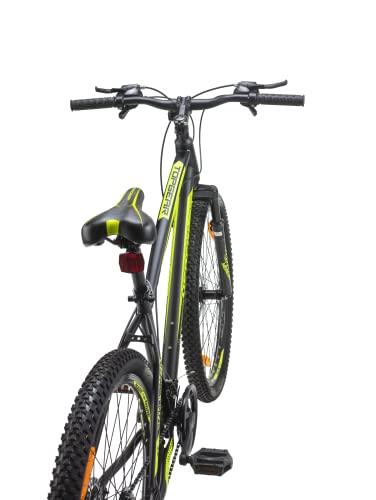 Hercules TOP GEAR-S27 R1 Mountain Cycle with Shimano Gears| Speed Bike with Front Suspension, Disc Brake Bicycle for Men Mountain Bike | Ideal for 15+ Years, Unisex, Frame : 17 inch | Matte Black 