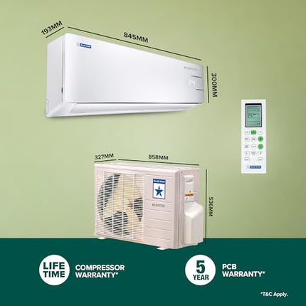Blue Star 1 Ton 3 Star, 60 Months Warranty, Wi-Fi Smart Inverter Split AC (Copper, Convertible 5 in 1 Cooling, Voice Command, Multi Sensors, Blue Fins, Self Diagnosis, IE312YNUS, White) 