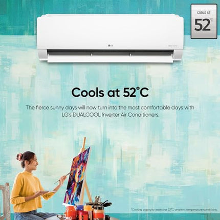 LG 1 Ton 4 Star DUAL Inverter Split AC (Copper, AI Convertible 6-in-1 Cooling, 4 Way Swing, HD Filter with Anti-Virus Protection, Faster Cooling & Energy Saving, 2024 Model, TS-Q13JNYE, White) 