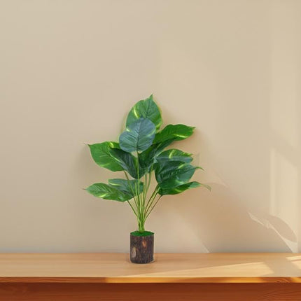 Yash Enterprises 12 Patta Bonsai Artificial Plant with Pot (30 cm, Green) 