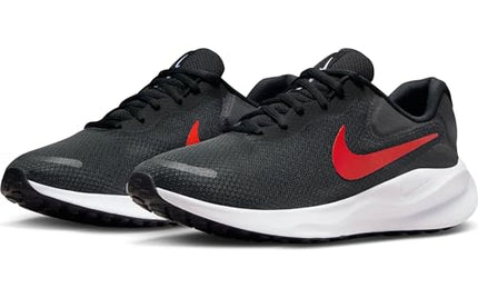 Nike Revolution 7-Black/University Red-White-Fb2207-003-6Uk - Mens, Running Shoes