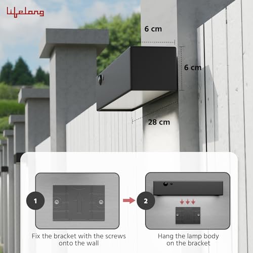 Lifelong Metal Solar Deck Light Outdoor for Home Decor-Solar Panel with Led Light&Upto 10 Hrs Use-1000 Lumens-Waterproof Wall Lamp-Motion&Light Sensor-4 Modes Light for Garden Balcony Terrace Stairs 