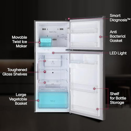 LG 242 L 2 Star Frost Free Smart Inverter Double Door Refrigerator ( GL-I292RPZY, Shiny Steel, Door Cooling +) 