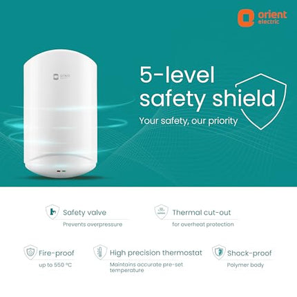 Orient Electric Aura Instant Pro 3L Instant Geyser for Kitchen & Bathroom| 3000W Powerful Heating Element Instant Water Heater | SS Tank | For Low & Mid Rise Buildings| 5 years warranty by Orient 