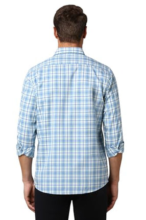 Louis Philippe Men's Slim Fit Shirt (LYSFSSLP823636_Blue 