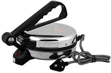 BAJAJ VACCO® Electric Go-Ezzee Chapati/Roti/Khakhra Maker C-02 Wattage 900, Stainless Steel, Black 