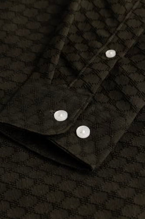 SNITCH Ludvig Olive Textured Shirts 