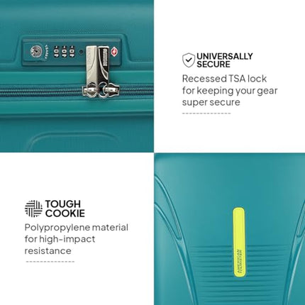 American Tourister Medium Ivy 68Cm Hardside Polypropylene 4 Wheel Spinner Check-in Suitcase with Recessed TSA Lock & Color-Matched Components for Women & Men - Spring Green 