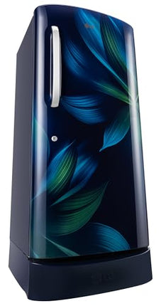 LG 210 L, 5 Star, Direct Cool, Smart Inverter Compressor, Single Door Refrigerator (2025 Model, GL-D231ABAU, Blue Aurora, Humidity Controller, Base stand with Drawer & Fast Ice Making) 