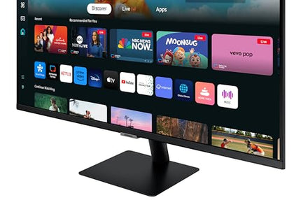 Samsung 32-Inch(80cm) M5 FHD Smart Monitor, Mouse & Keyboard Control, OTT Apps, IoT Hub, Office 365, Workout Tracker, Multiple Ports, Speakers, Remote, Bluetooth (LS32DM500EWXXL, Black) 
