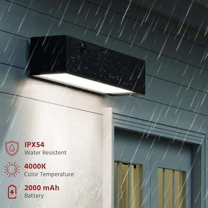 Lifelong Metal Solar Deck Light Outdoor for Home Decor-Solar Panel with Led Light&Upto 10 Hrs Use-1000 Lumens-Waterproof Wall Lamp-Motion&Light Sensor-4 Modes Light for Garden Balcony Terrace Stairs 