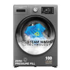 Whirlpool 8 Kg 5 Star Inverter Front Load Fully Automatic Washing Machine with In-Built Heater (XS8014BYM52E, MidNight Grey, Steam Technology, 100+ Tough Stains, 6th Sense Soft Move, 2024 Model) 