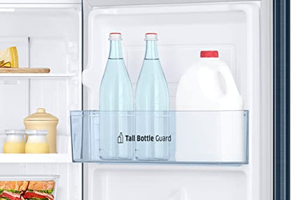 Samsung 236L 2 Star Inverter Frost-Free Double Door Refrigerator Appliance (RT28C3122CU/HL,Camellia Blue), Base Stand Drawer 