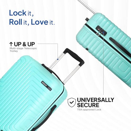 American Tourister Ivy Nxt 55CM Small 4 Spinner Wheels Hard Luggage Polycarbonate Cabin Trolley Bags for Travel with Mounted TSA Lock for Unisex - Pale Turq,Turquoise 