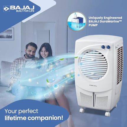 Bajaj PX25 Torque Personal Air Cooler 24L For Home|Room|Anti-Bacterial Honeycomb Cooling Pad|16Ft Powerful Air Throw|High Speed|Inverter Compatible|3-Yr Product 2-Yr Pump 1-Yr Motor Warranty【White】 