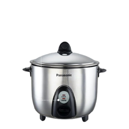 Panasonic SR-G18(SUS) I 660 Watts I Fully 304 Stainless Steel Automatic Electric Rice Cooker 1.8 Litres |3 Layer Stainless Steel Clad Pan, Lid and Plate I Cooks upto 1 Kg Raw Rice|With Keep Warm 