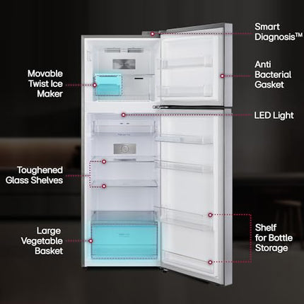 LG 322 L 3 Star Frost-Free Smart Inverter Double Door Refrigerator (GL-S342SDSX, Dazzle Steel, Convertible with Express Freeze) 