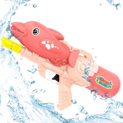 Storio Cute Dolphin Shaped Holi Pichkari Water Gun Toy for Kids with 25Ft Range |High Pressure Mechanism Ideal Outdoor Toy for Pool & Beach Fun 