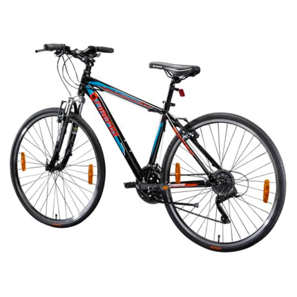 FIREFOX Athelio 700C 21 Speed Bicycle for Mens | Front Suspension | Alloy Frame | Alloy V Brake | 98% Assembled Cycle | Color - Black 