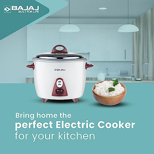 Bajaj Majesty New RCX 3 350-Watt Multifunction Rice Cooker (White/Pink) 