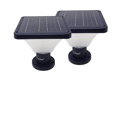 Hardoll 15W Solar Pillar Lights for Outdoor Home Garden Waterproof Wall Gate Post Lamp(Square Shape-Pack of 2)(Aluminium) 