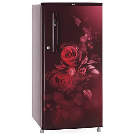 LG 185 L 4 Star Direct-Cool Inverter Single Door Refrigerator (GL-B199OSEY, Scarlet Euphoria, Smart Connect) 