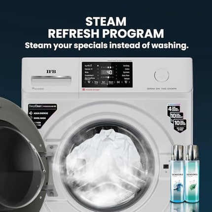 IFB 7 Kg 5 Star Powered by AI with 9 Swirl Wash, WiFi, Fully Automatic Front Load Washing Machine (SERENA GXN 7012, Steam Refresh Program with Eco Inverter, Grey) 