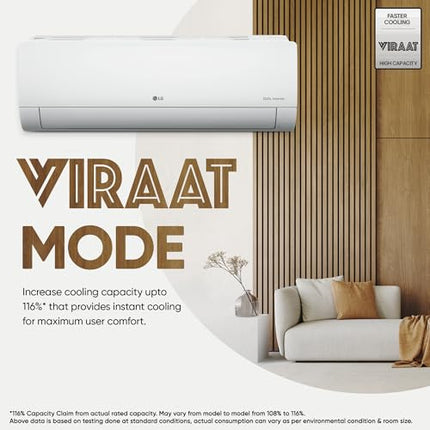 LG 1.5 Ton 3 Star DUAL Inverter Split AC (Copper, AI Convertible 6-in-1, VIRAAT Mode, Diet Mode+, Faster Cooling & Energy Saving, HD Filter with Anti-Virus Protection, US-Q18JNXE, White) 