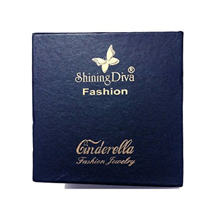 Shining Diva Fashion Royal Blue Crystal CZ Silver Plated Stylish Bracelet Gift for Girls Women(9576b) 