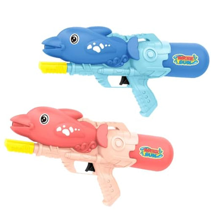 Storio Cute Dolphin Shaped Holi Pichkari Water Gun Toy for Kids with 25Ft Range |High Pressure Mechanism Ideal Outdoor Toy for Pool & Beach Fun 