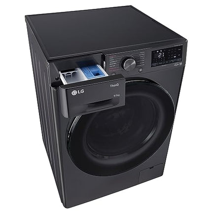 LG 9 Kg (Wash) / 5 Kg (Dry), Ai Direct Drive Technology, Steam, TurboWash & Wi-Fi Fully Automatic Front Load Washer Dryer (FHD0905SWM, Intelligent & Convenient Fabric Care, Allergy Care, Middle Black) 