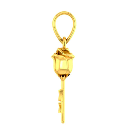 P.C. Chandra Jewellers 18kt (750) Yellow Gold Lovely Gold Rosebud Design Pendant (Without Chain) 