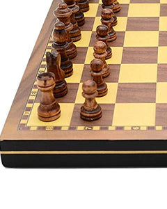 UJEAVETTE Toy Folding Wooden Chess Set 32 Cherkers Pieces for Kids and Adults Tournaments 39cm Other Games 