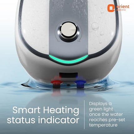Orient Electric AQUATOR+ | 25L Storage water heater| 5 Ultra-diamond Glassline coated tank | Suitable for high-rise buildings | 7 year tank warranty | Free Installation and Connecting Pipes 