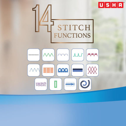 Usha Janome Dream Stitch Automatic Zig-Zag Electric Sewing Machine (White and Blue) 