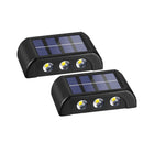 Homehop Solar Light Outdoor Garden Waterproof Up & Down 6 LED Automatic Wall Decorative Lamp for Home, Garden,Balcony, Patio, and Yard (Warm,Pack of Two) 