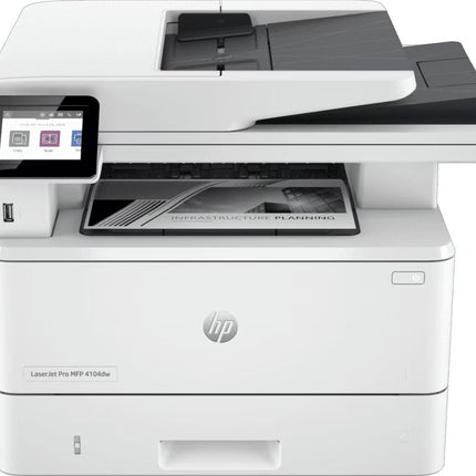 HP Monochrome, Colour Wireless Laser Printers jet Pro Mfp 4104Dw, 42 Ppm A4 Mfp With Wifi, White 