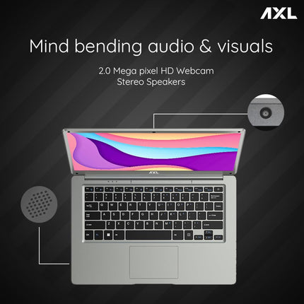 AXL VayuBook Laptop 14.1 Inch FHD IPS Display (4GB Ram,128GB SSD) 1920 * 1080 Resolution | HD Gemini Lake N4020 | Windows 11 Home | UHD Graphics 600 (Cloud Silver) 