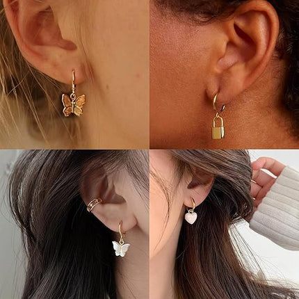 Shining Diva Fashion 12 Pairs Combo Set Latest Stylish Drop Earrings for Women and Girls (15859er)