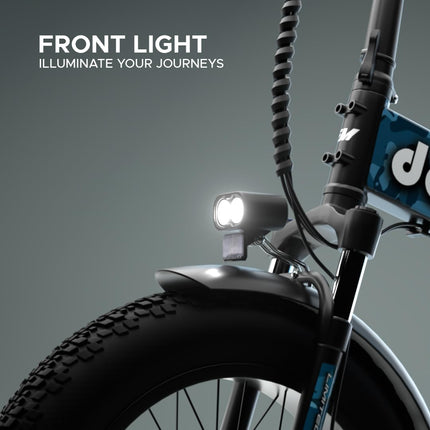 EMotorad Doodle Pro Fat-Tire Foldable Electric Mountain Bike – 250W Rear Hub Motor, 12.75Ah Removable Li-ion Battery, C6+ Display, Front/Rear Lights with Side Indicators 
