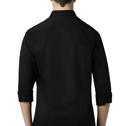 Louis Philippe Men's Slim Fit Shirt (LYSFCSLPC69025_Black 