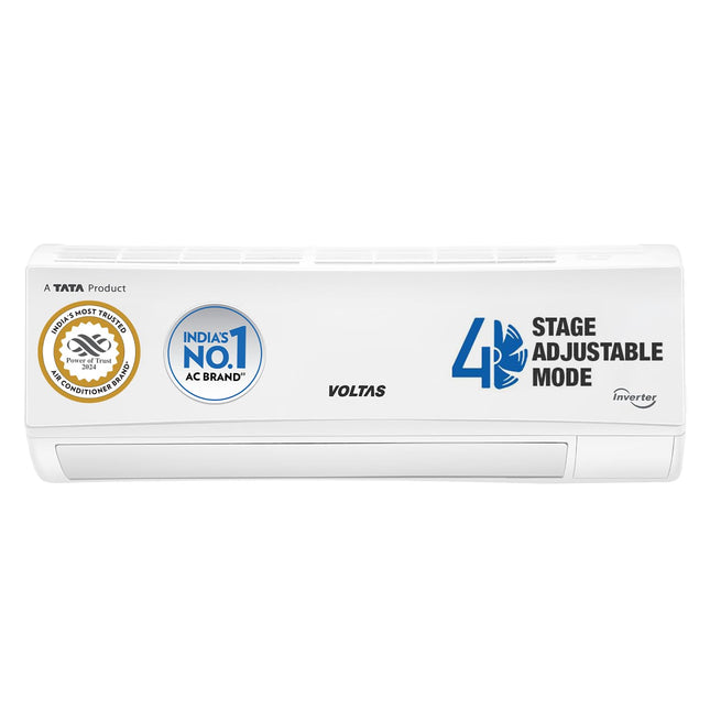 Voltas 1 ton 5 Star, Inverter Split AC (Copper, 4-in-1 Adjustable Mode, Anti-dust Filter, 2024 Model, 125V Vectra CAW, White) 