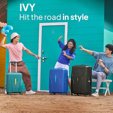 American Tourister Medium Ivy 68Cm Hardside Polypropylene 4 Wheel Spinner Check-in Suitcase with Recessed TSA Lock & Color-Matched Components for Women & Men - Spring Green 