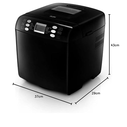 Glen Plastic Bread Maker & Atta Kneader Machine, Fully Automatic, 700-900Gm, With Time Delay Start & 12 Pre-Set Functions, Non-Stick Baking Pan, 3 Crust Setting, Electronic Controls, 550W-Black(3039) 