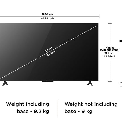 TCL 139 cm (55 inches) Metallic Bezel-Less Series 4K Ultra HD Smart LED Google TV 55P655 