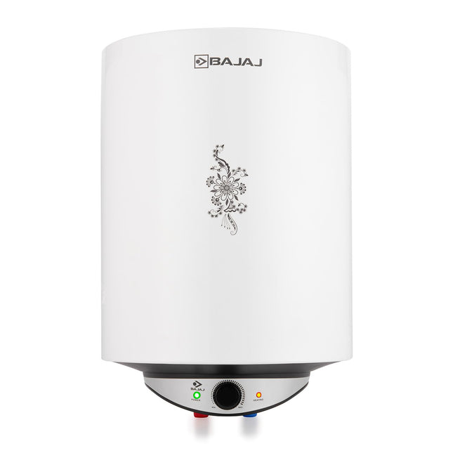 Bajaj Edrea 15 Litre Storage 5-Star Rated Storage vertical Wall Water Heater for home | Polymer Coated Tank | Multiple Safety* | Suitable for High Rise | Child Safety Mode | 5-Yr* Warranty 【White】 