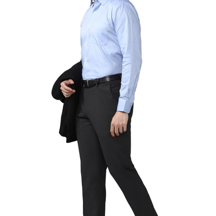 Peter England Men's Solid Slim Fit Shirt (PESFMNUBG81861_Light Blue 46) 