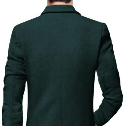 BREGEO Men's Party Slim Fit Single Breasted Blazer (36, Green) 