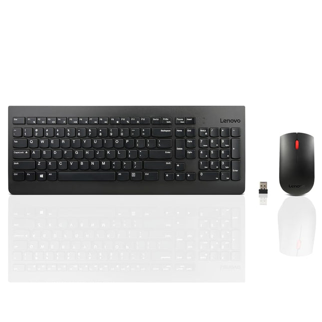 Lenovo 510 Wireless Keyboard and Mouse Set, 2.4 GHz Nano USB Receiver, Full Size, Island Key Design, Left or Right Hand, 1200 DPI Optical Mouse, GX30N81775, Black 